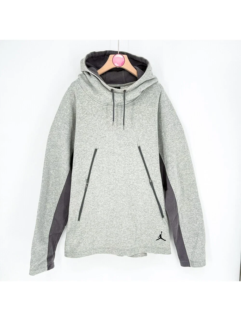 Nike Air Jordan Wolf Gray Scoop Neck Pullover Hoodie Mens XL